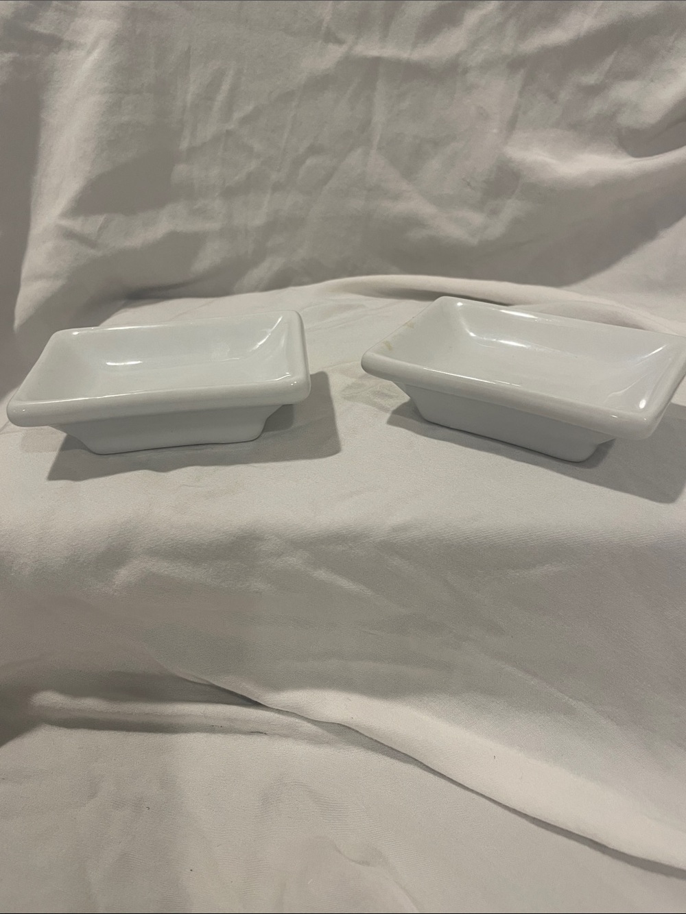 White Porcelain Rectangular Tasting Dishes by